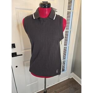 NWT Nike Women's Vintage Tennis Tank Top Small Black/White W/collar Circa 1990's